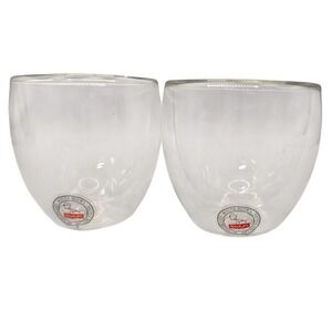 Bodum Pavina Glasses Espresso Double Walled Thermal Mouth Blown Set Of Two SEE